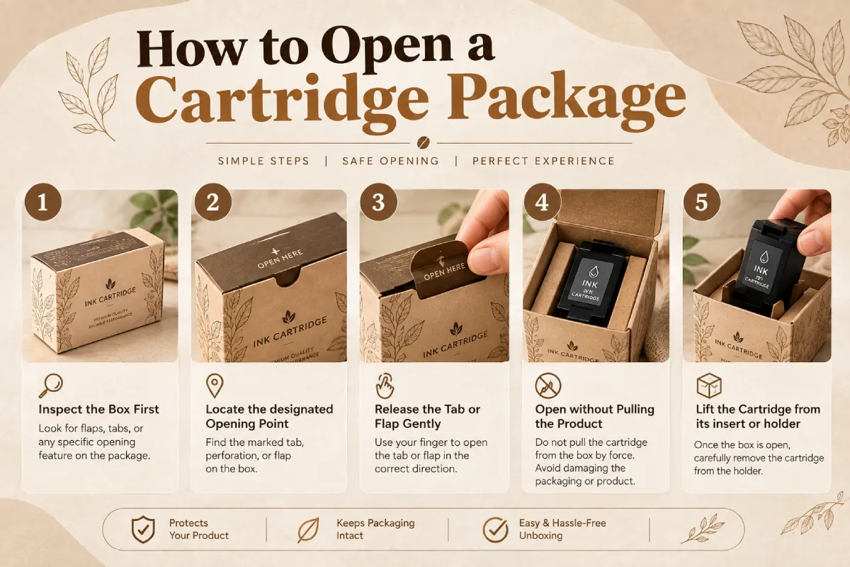 Steps to Open a Cartridge Packaging
